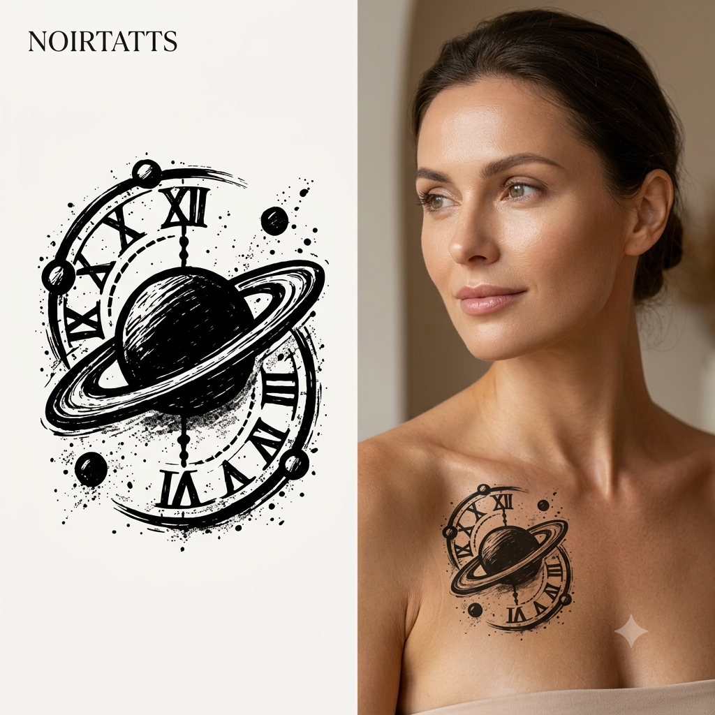 Celestial Orbit Timepiece | Semi-Permanent Tattoo