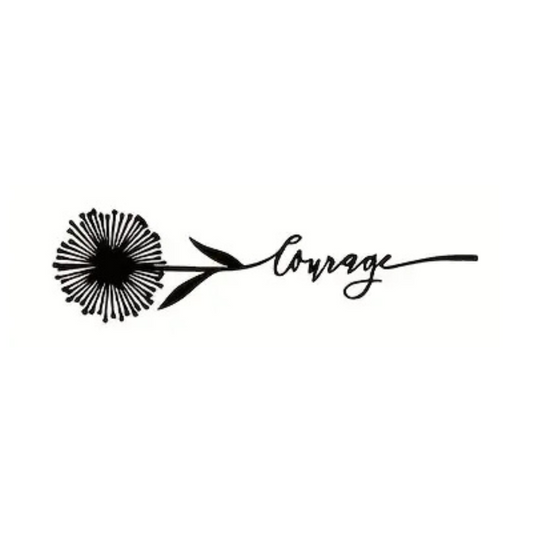 Black Floral Style Temporary Tattoo