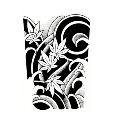 Body Art with Traditional Japanese Floral Tatto