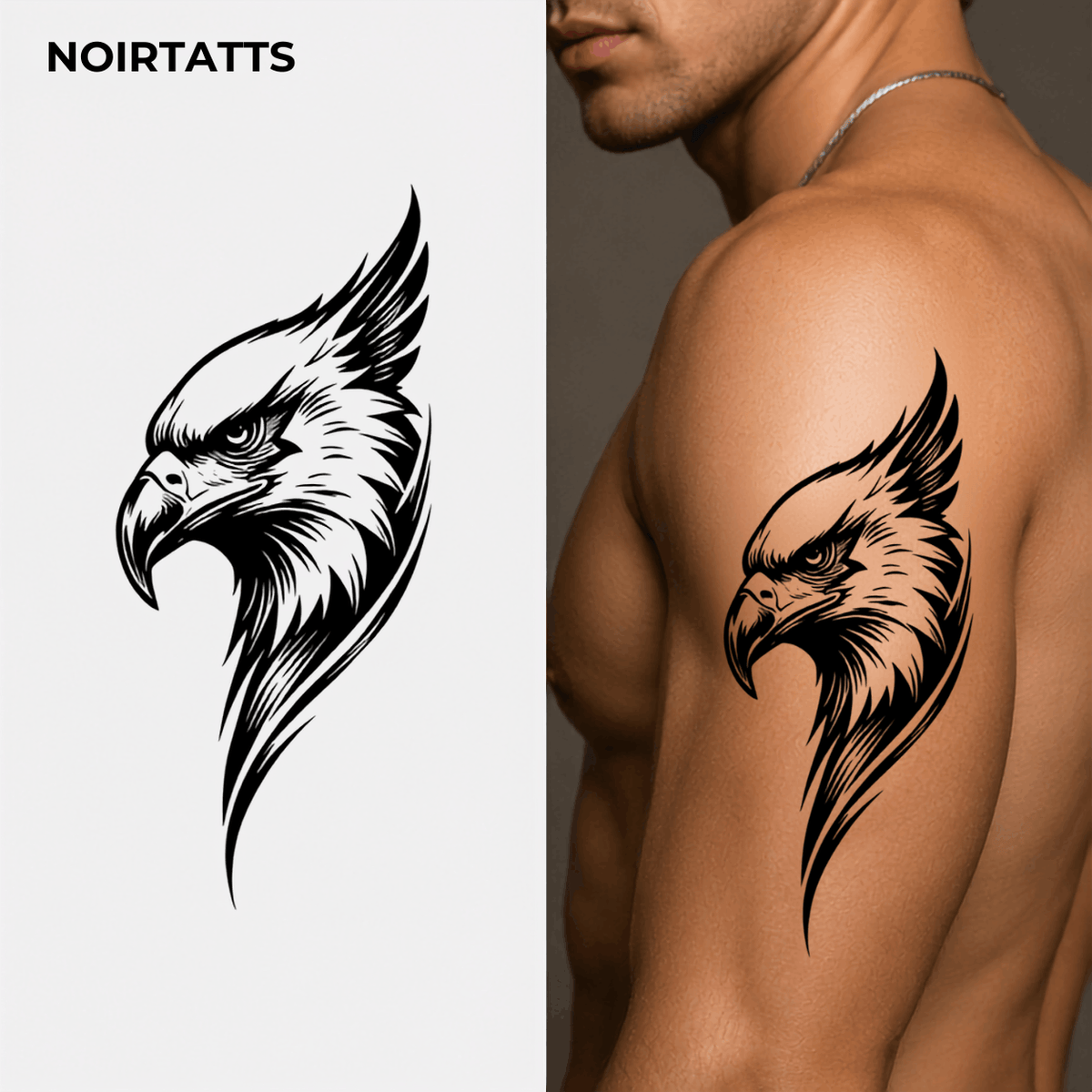 Eagle Crest Silhouette | Semi-Permanent Tattoo