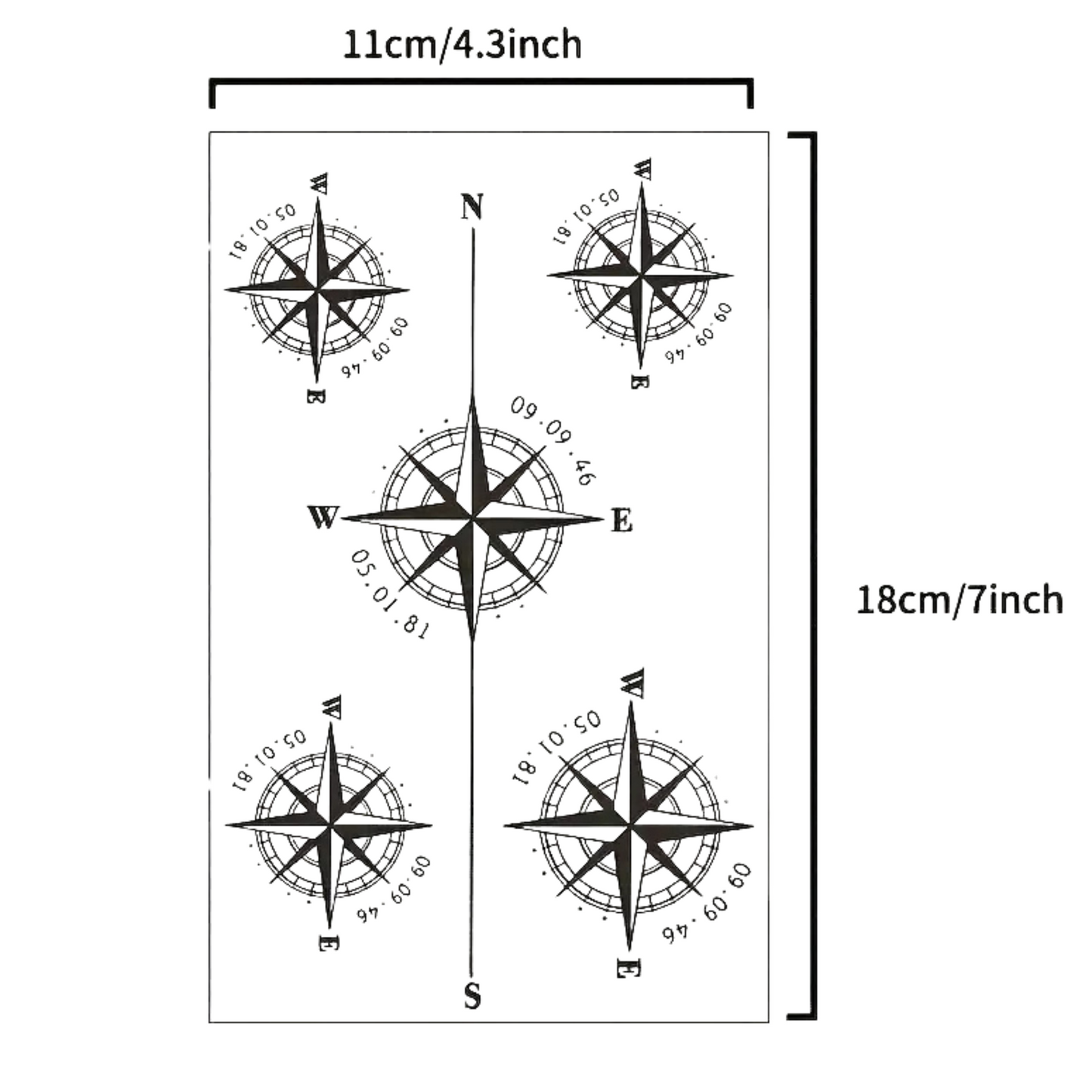 Compass Series Temporary Tattoo