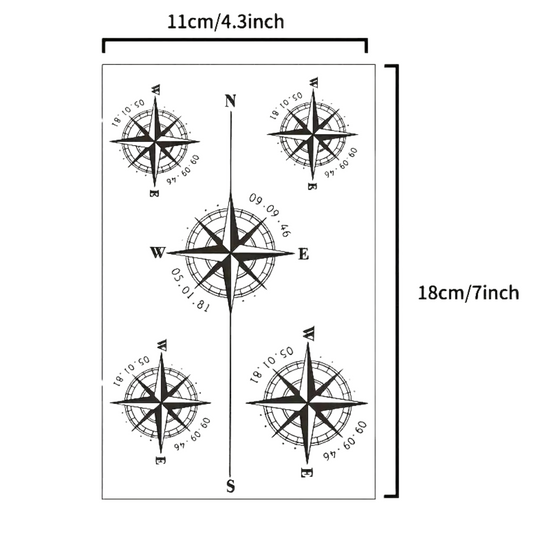 Compass Series Temporary Tattoo