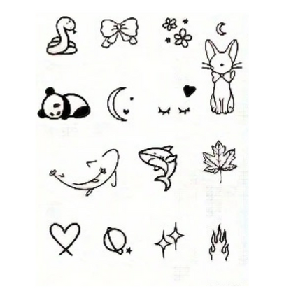 Set of Semi Permanent Tattoos