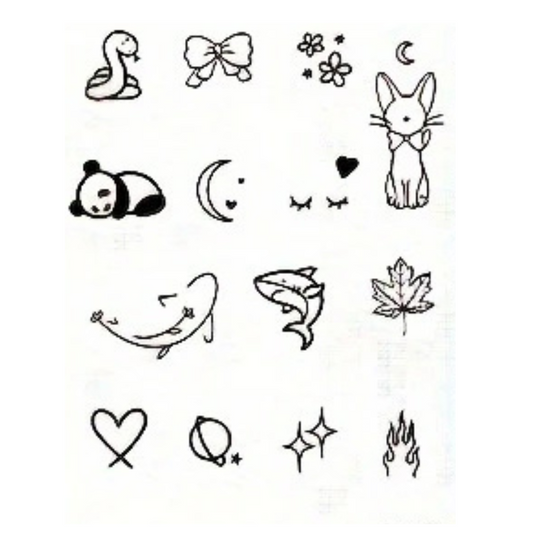Set of Semi Permanent Tattoos
