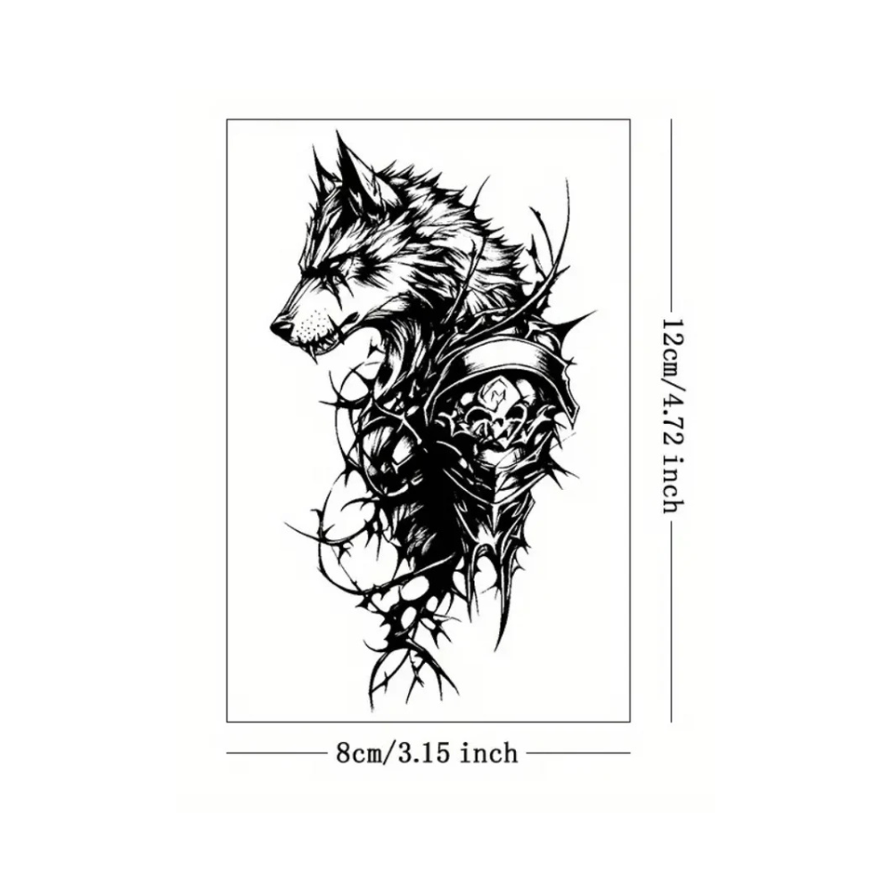 Semi Permanent Warrior Wolf Tattoo