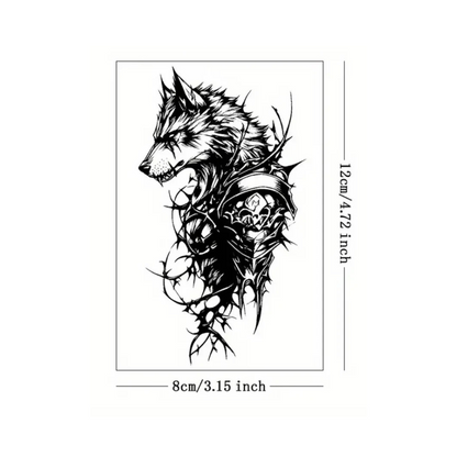Semi Permanent Warrior Wolf Tattoo