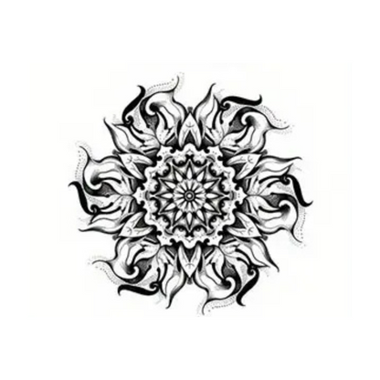 Large Floral Mandala Temporary Tattoo
