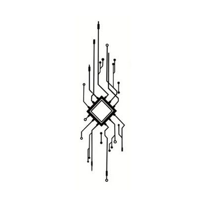 Waterproof Tattoo Intricate Circuit Design