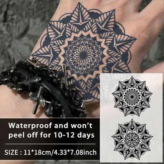 Set of 2 Realistic Dark Abstract Designs tatoos