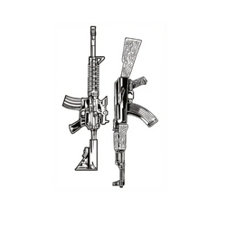 AK-47 Temporary Tattoo Sticker Waterproof,  Unisex