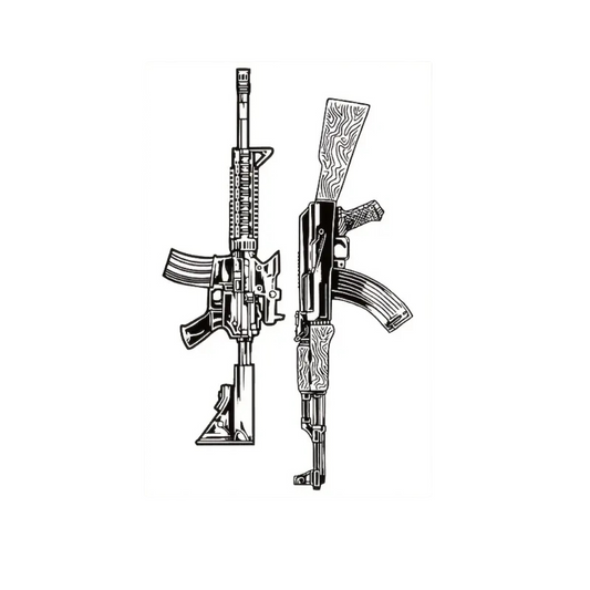 AK-47 Temporary Tattoo Sticker Waterproof,  Unisex