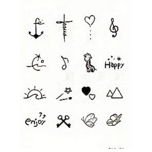 Set of Semi Permanent Tattoos for Men and Women
