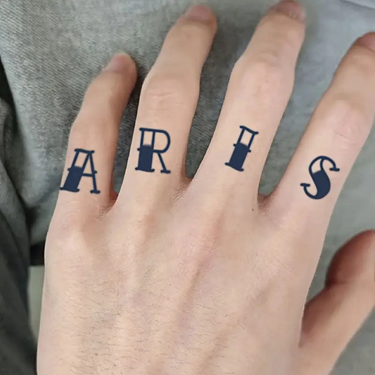 Waterproof Tattoo Stickers Black Alphabet Letters A-Z