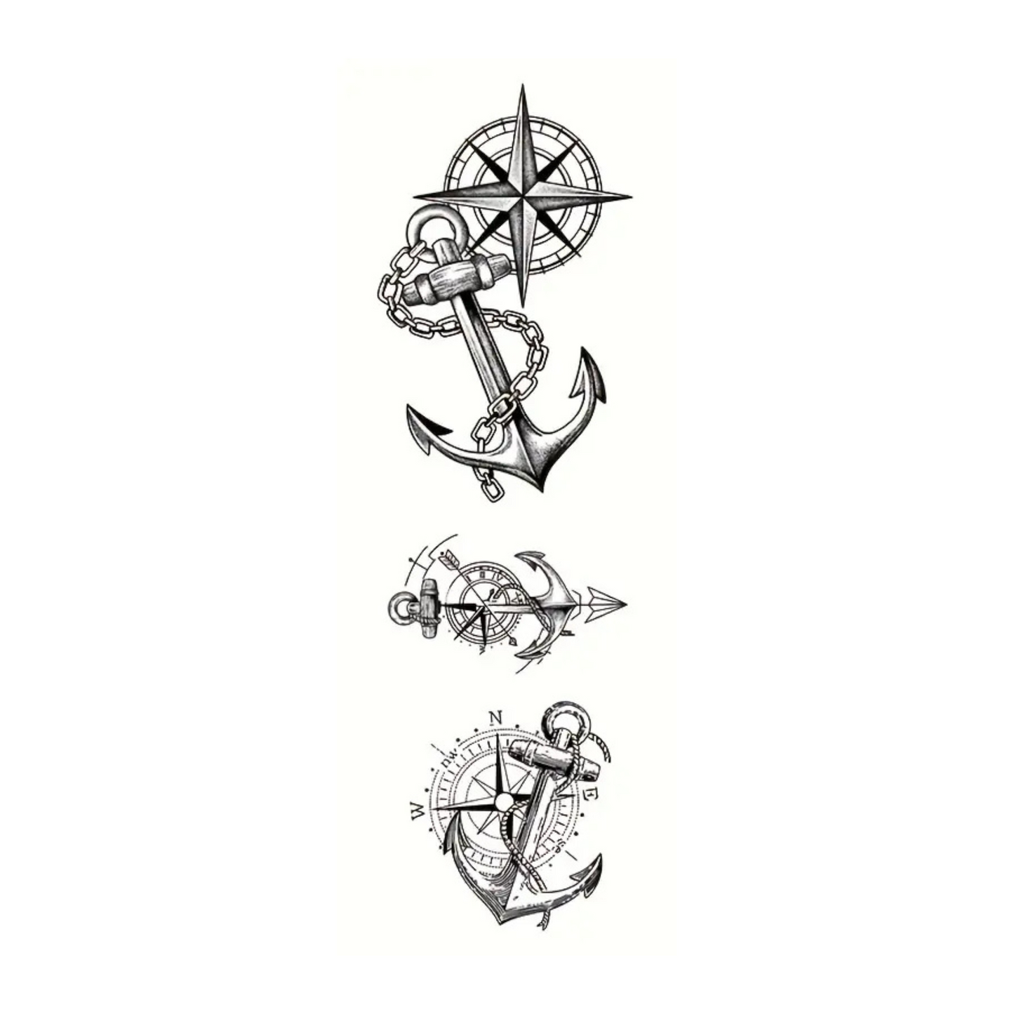 Temporary Tattoos - Anchor & Geometric Designs