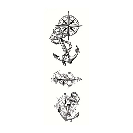 Temporary Tattoos - Anchor & Geometric Designs