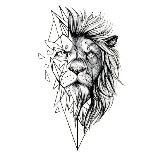 Domineering Lion Temporary Tattoo