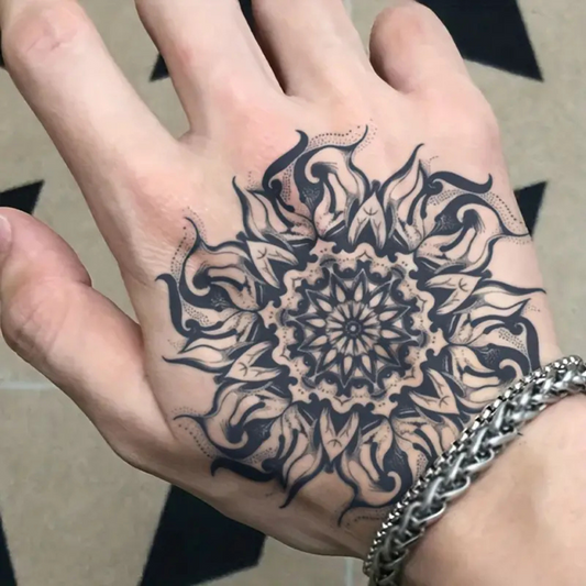 Large Floral Mandala Temporary Tattoo