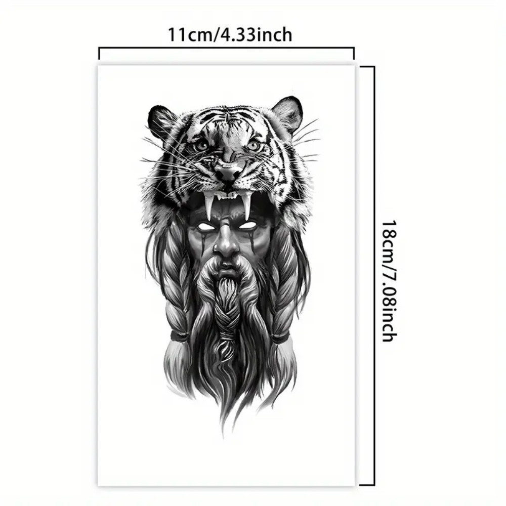 Tiger Head with Human Design Tatoo