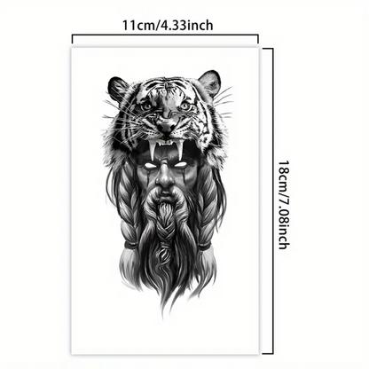 Tiger Head with Human Design Tatoo