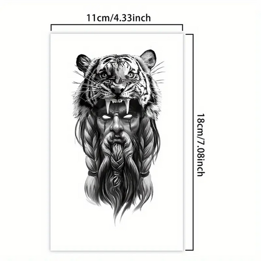 Tiger Head with Human Design Tatoo