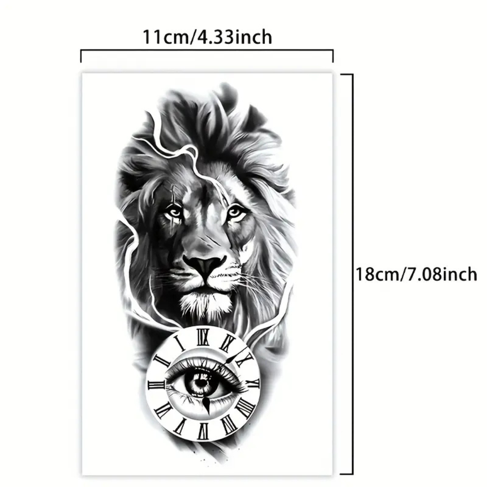 Realistic Lion Temporary Tattoo