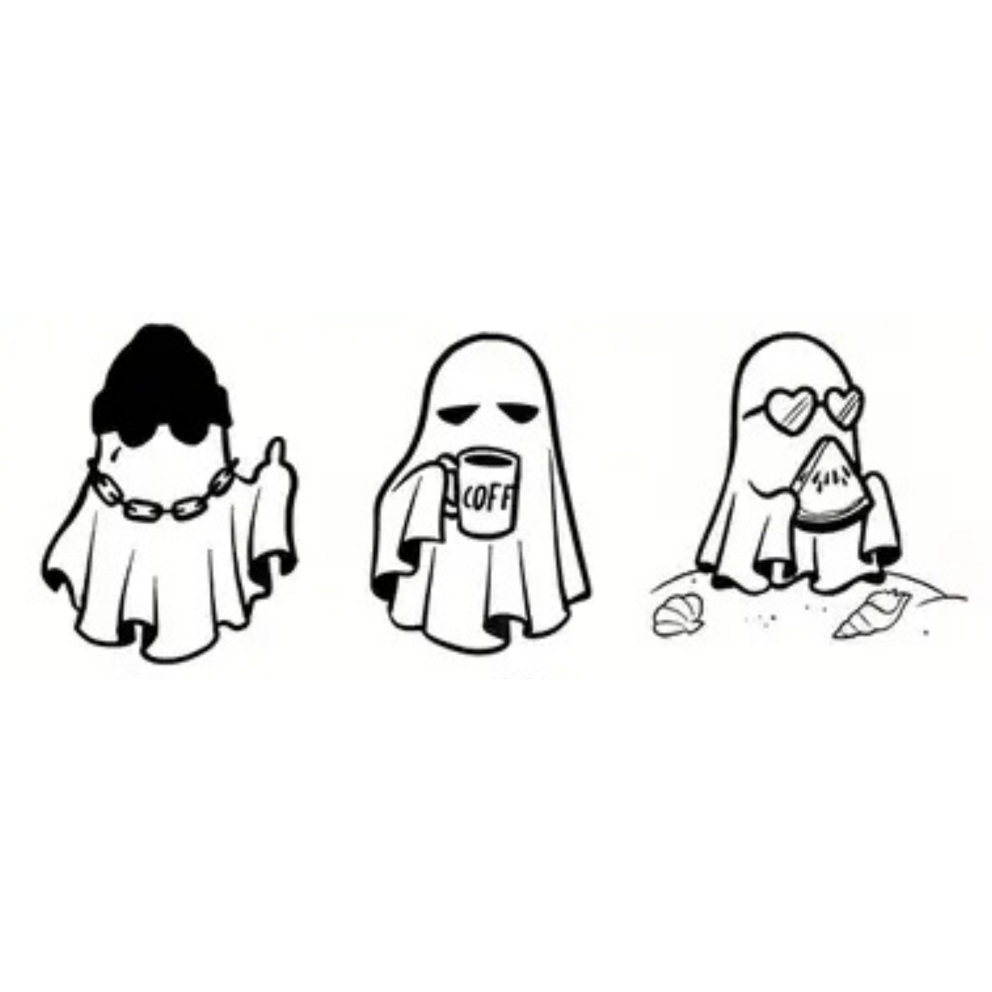 Semi-Permanent Cute Little Ghosts Tattoo