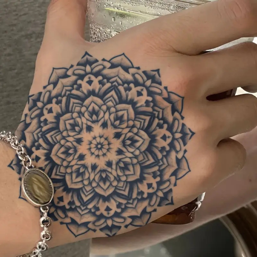 Black Mandala Temporary Tattoo