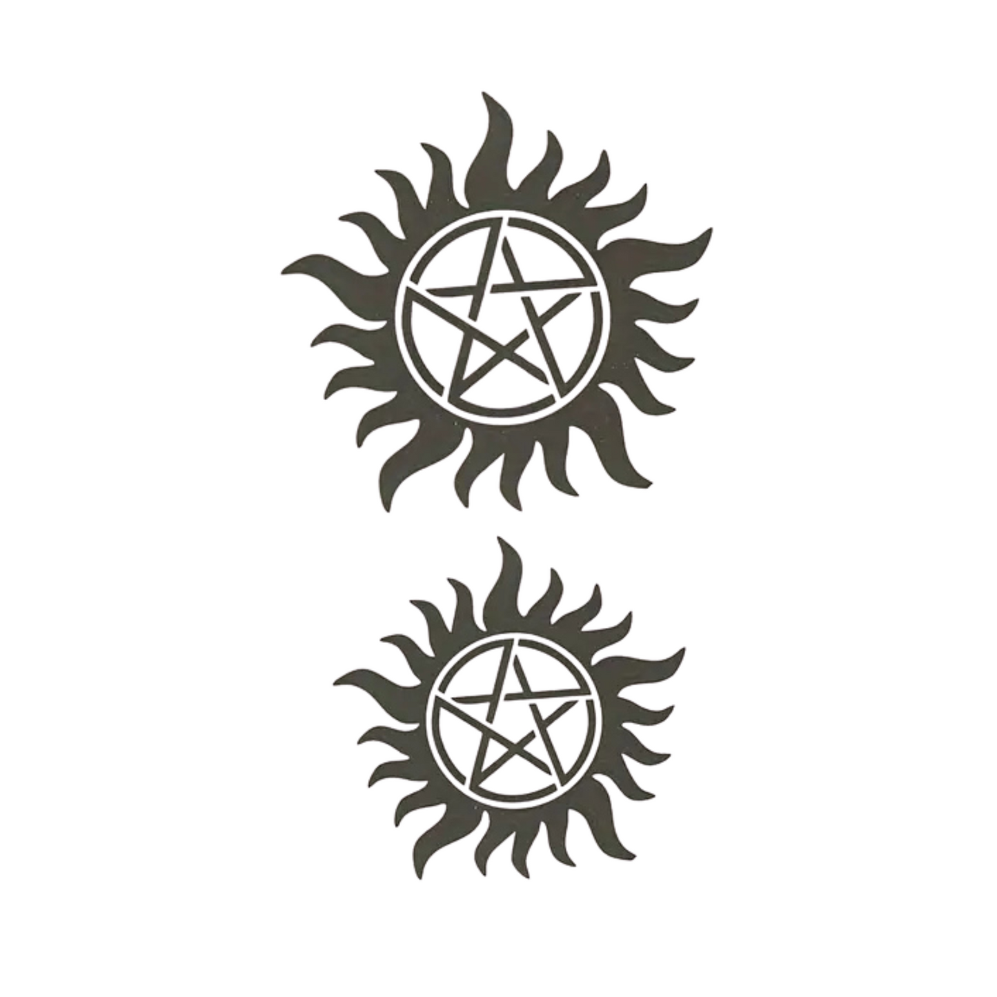 Temporary Tattoo with Star & Flame Design