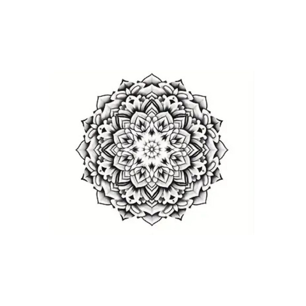 Black Mandala Temporary Tattoo
