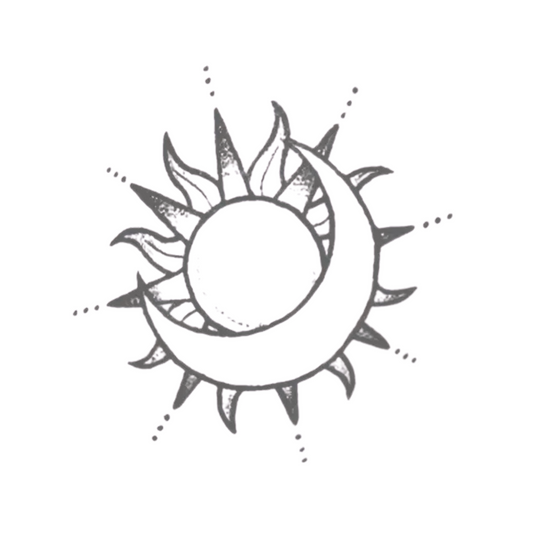 Semi-Permanent Tattoo, Sun, Moon & Stars