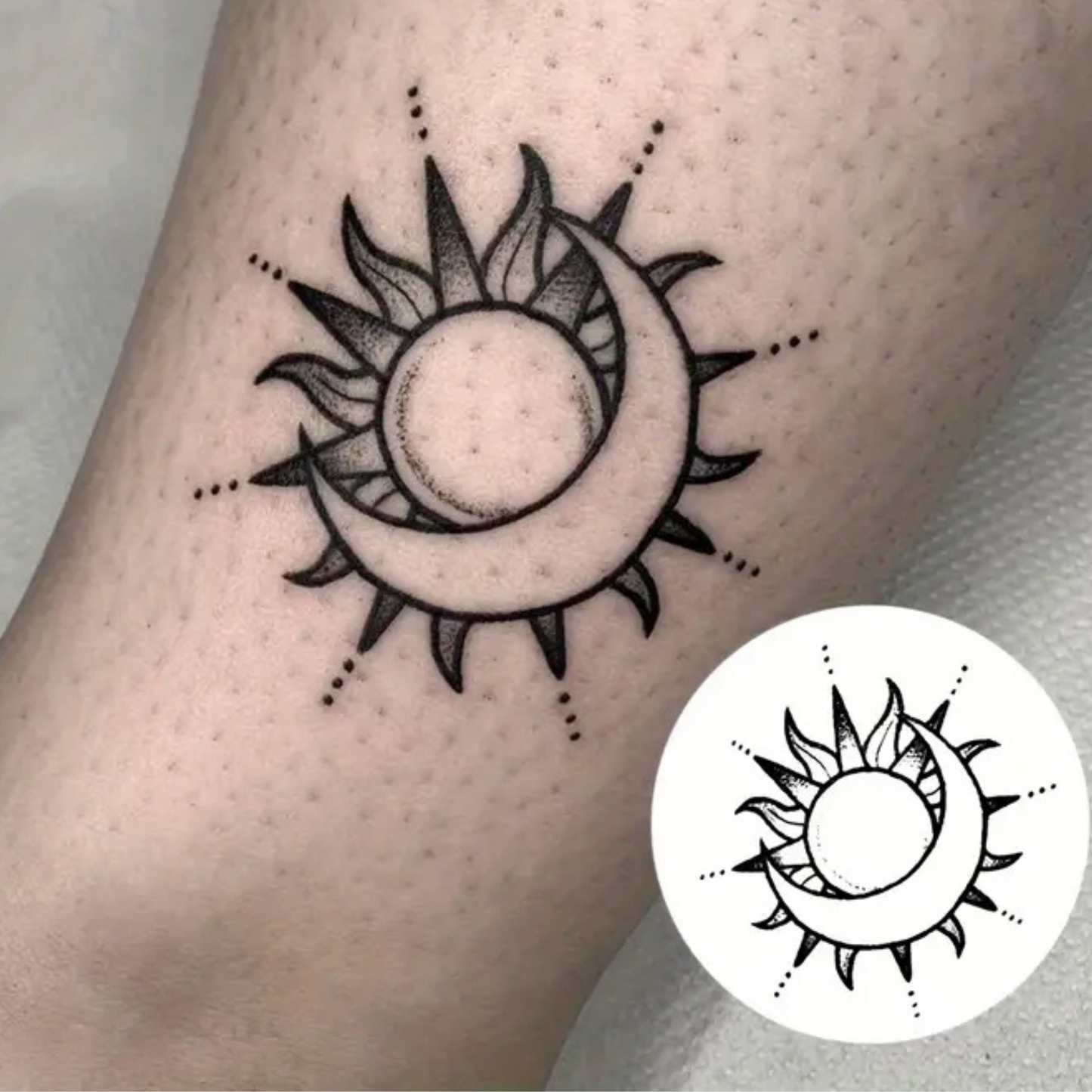 Semi-Permanent Tattoo, Sun, Moon & Stars