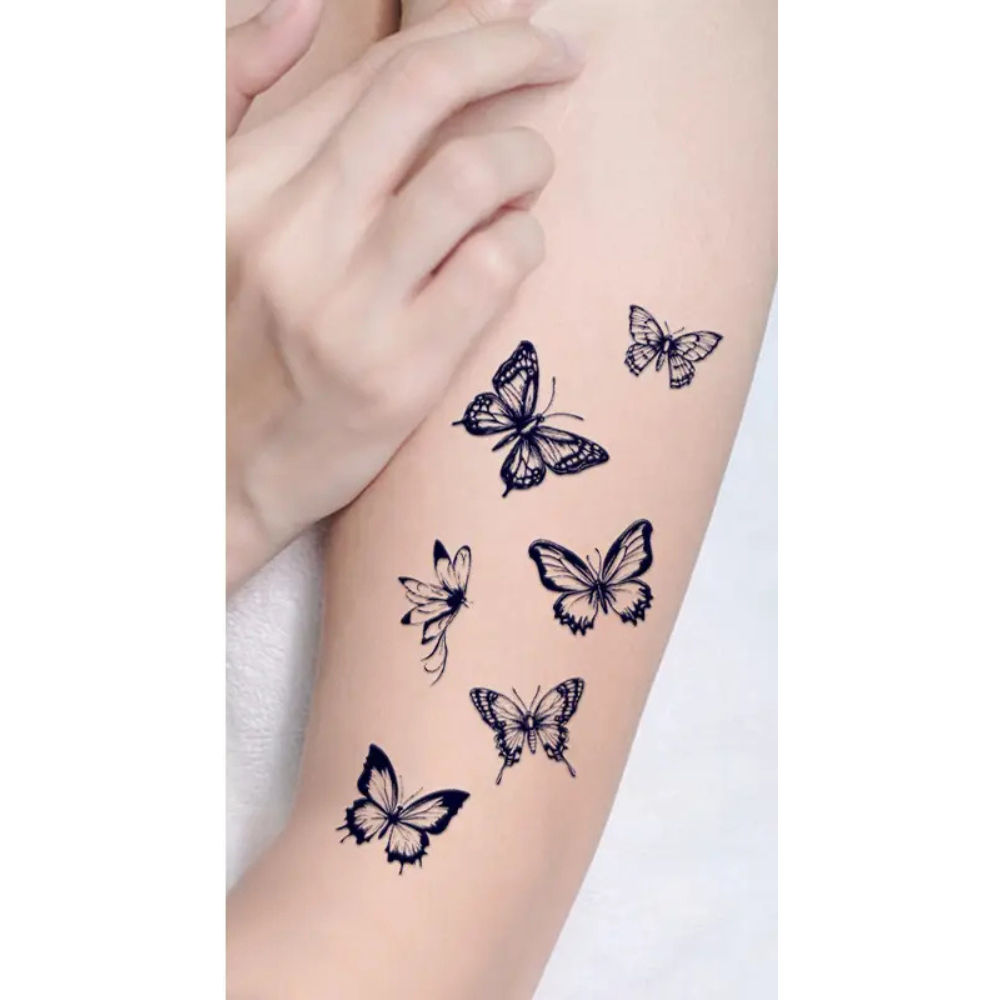 Semi-Permanent Butterfly Design Tattoos