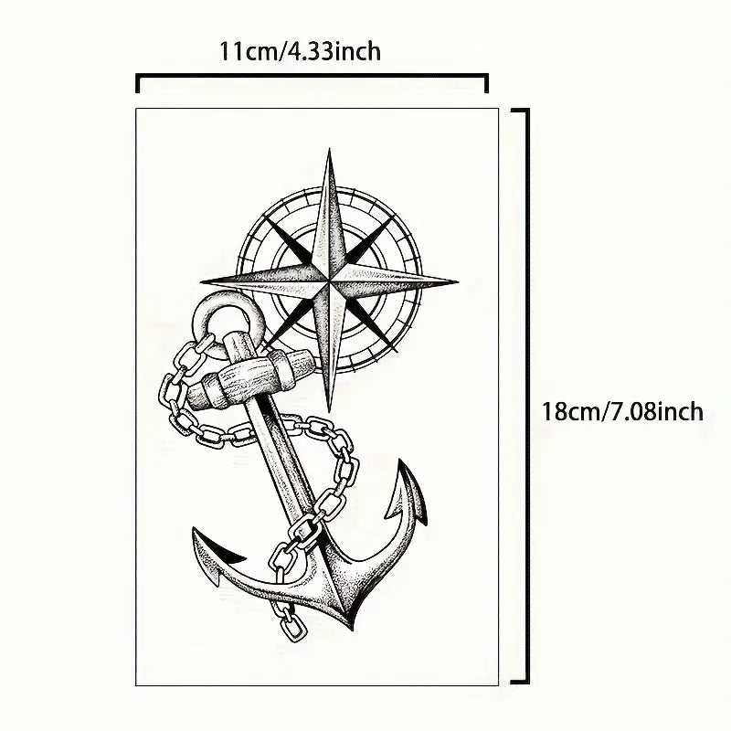 Temporary Tattoos - Anchor & Geometric Designs