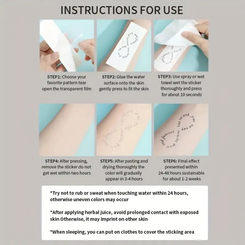 Semi-Permanent Realistic Fake Tattoos