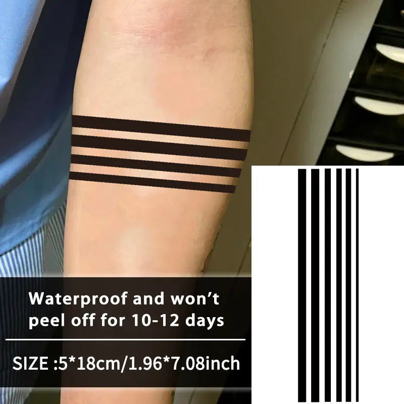 Set of Lines Bold Design Temporary Tattoos