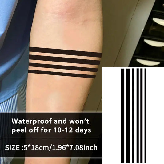Set of Lines Bold Design Temporary Tattoos