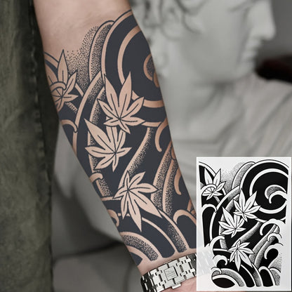 Body Art with Traditional Japanese Floral Tatto