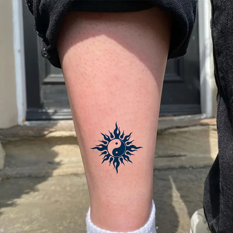 Tattoo Stickers bold design of sun