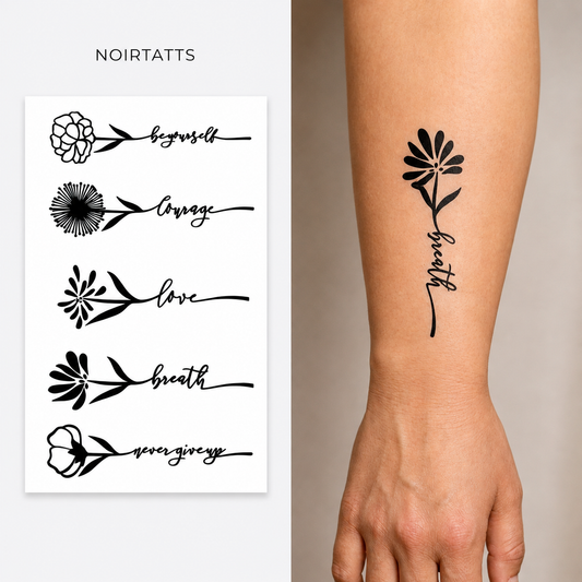 Flower Full Sheet Semi Permanent Tattoo