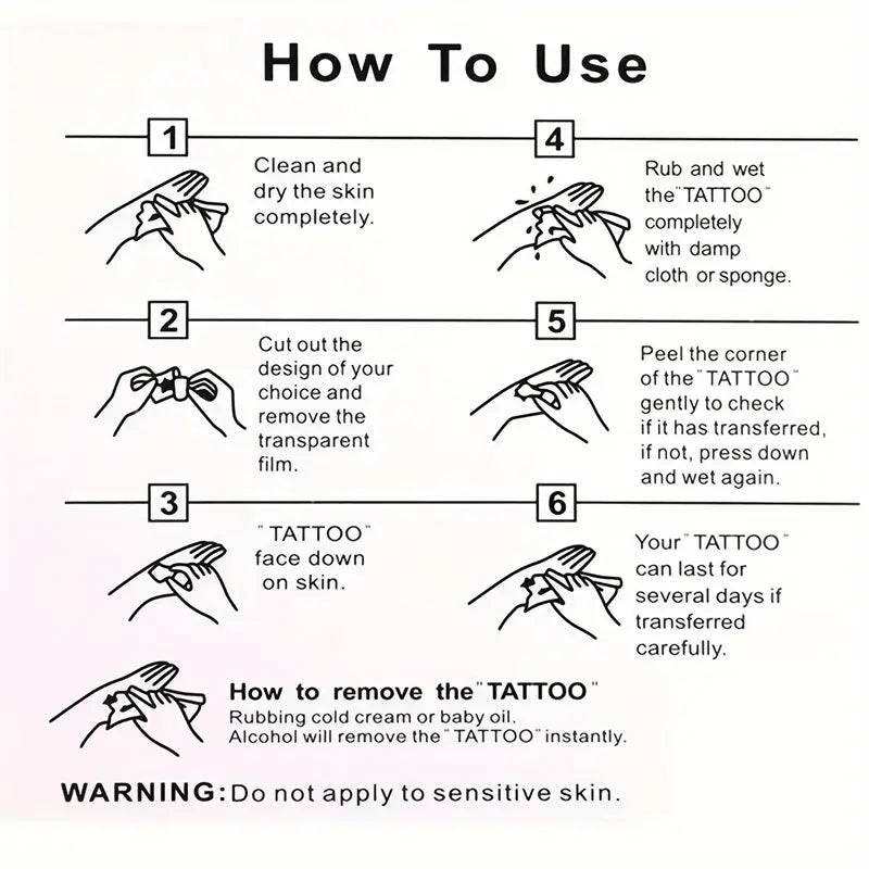 Temporary Tattoo, Oblong Shape