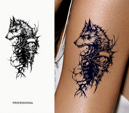 Semi Permanent Warrior Wolf Tattoo