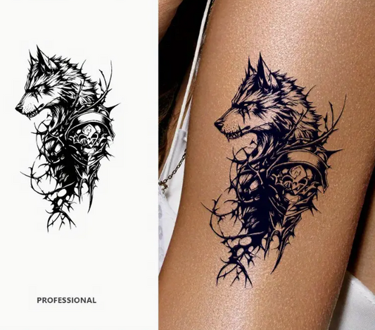 Semi Permanent Warrior Wolf Tattoo