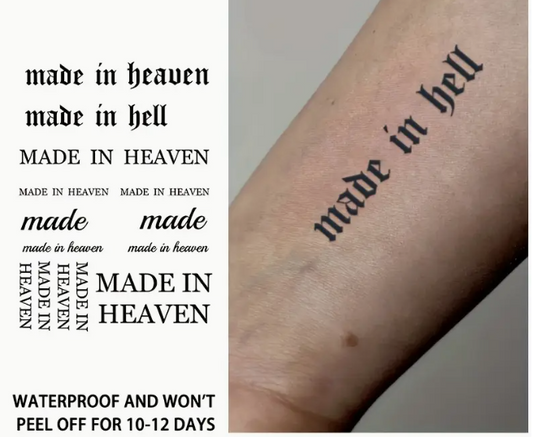 Set of Made in Heaven Tattoo Stickers